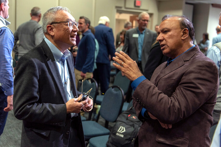 Aslam Masih, a church planter with the North American Mission Board, talks with Jeremy Sin during a recent gathering of Asian leaders hosted by IMB. Sin is executive director of the Chinese Baptist Fellowship in the U.S. and Canada and a church catalyst with NAMB. (Photo/IMB)