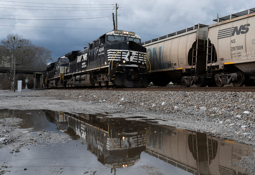 A Norfolk Southern freight train rolls through Hiram, Ga., on May 9, 2024. (Index/Henry Durand, File)