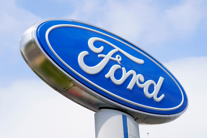 A Ford sign is seen at a dealership in Springfield, Pa., April 26, 2022. (AP Photo/Matt Rourke, File)