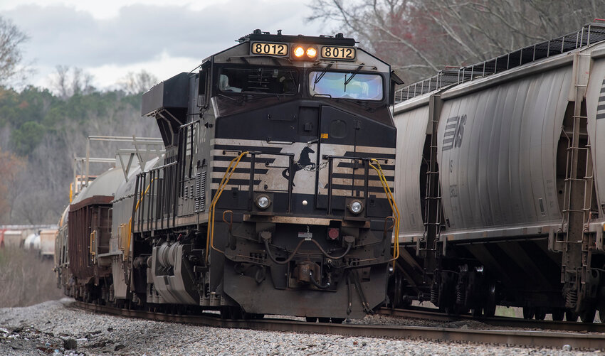 A Norfolk Southern freight train rolls through Hiram, Ga., on May 9, 2024. (Index/Henry Durand, File)