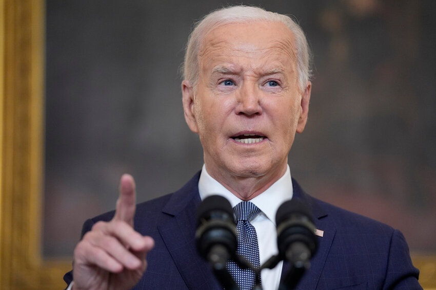 President Joe Biden delivers remarks at the White House, Friday, May 31, 2024, in Washington. (AP Photo/Evan Vucci)