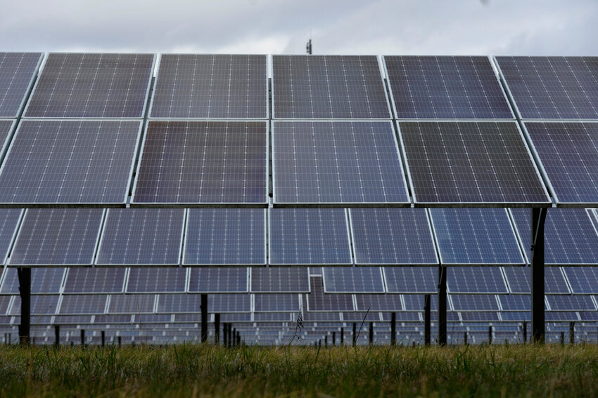 A solar farm in Detroit. (AP Photo/Paul Sancya, File)