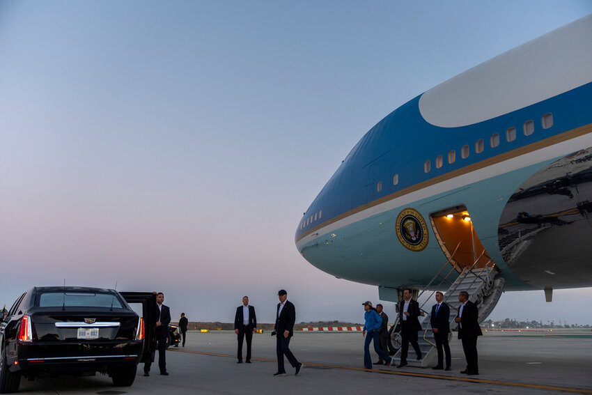 President Joe Biden walks to his limousine as he arrives on Air Force One, Saturday, June 15, 2024, in Los Angeles. (AP Photo/Alex Brandon)
