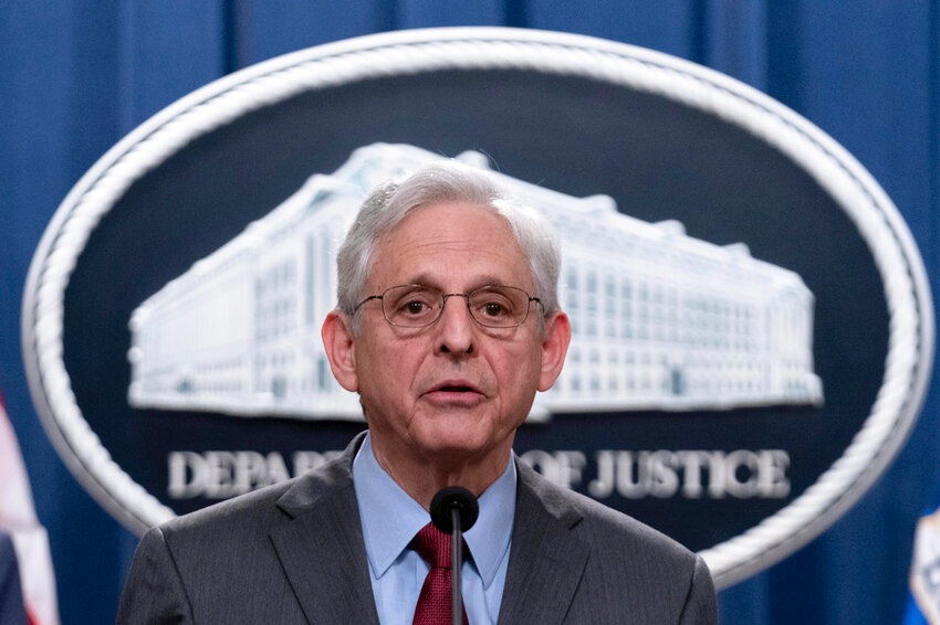 Attorney General Merrick Garland speaks during a news conference at the Department of Justice headquarters in Washington, Thursday, June 27, 2024. (AP Photo/Jose Luis Magana)