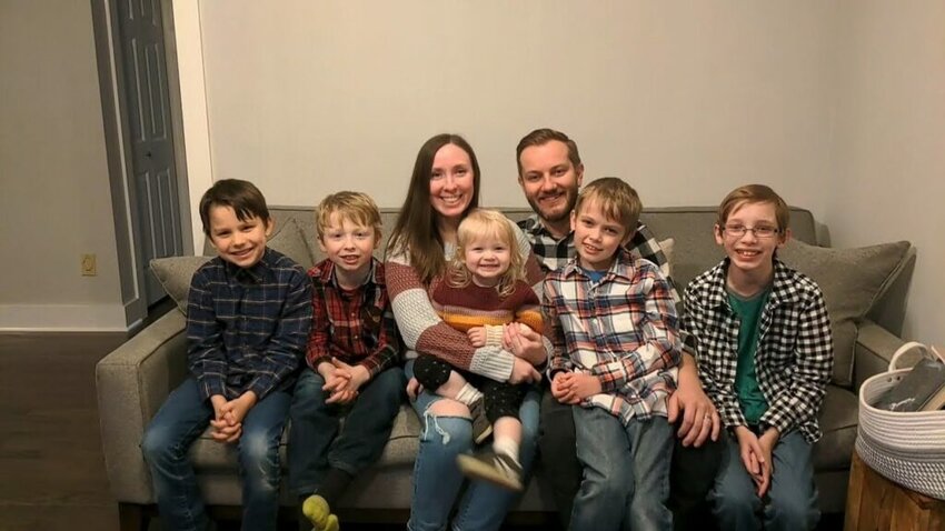 Brian and Katy Wuoti pose with their five children, two of whom joined the family through foster care and adoption. (Photo/Wuoti family via Baptist Press)