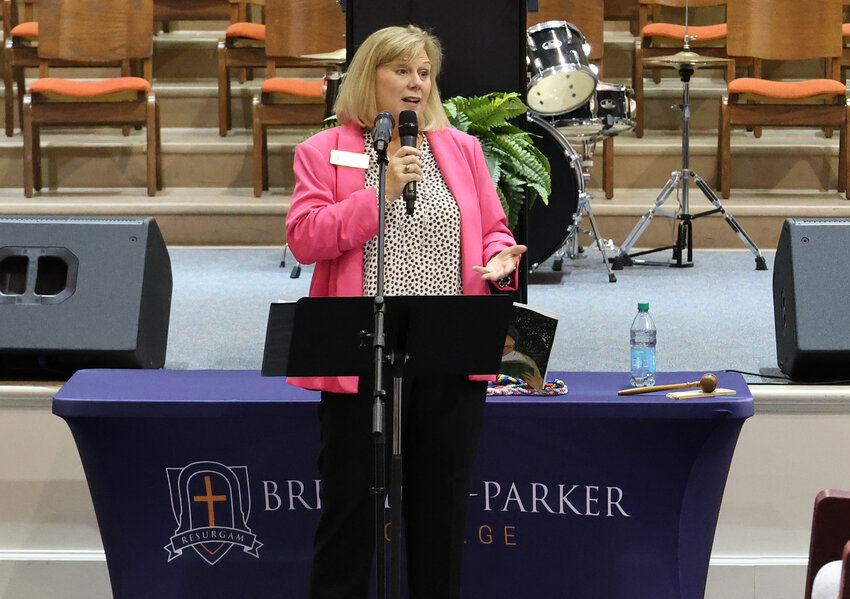 Amy Denty speaks with local educators and BPC Education students. (Photo/BPC)