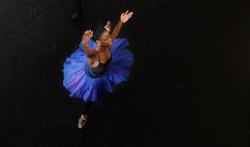 FILE - In this Tuesday, July 10, 2012 photo, dancer Michaela DePrince rehearses for her lead role in Le Corsaire in Johannesburg.  (AP Photo Denis Farrell, File)