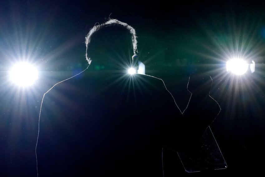 Republican presidential nominee former President Donald Trump speaks during a campaign event at the World Market Center, Sept.13, 2024, in Las Vegas. (AP Photo/Alex Brandon)