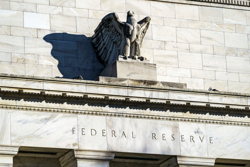 A detail of the Federal Reserve building in Washington is shown on Nov. 16, 2020. (AP Photo/J. Scott Applewhite, File)