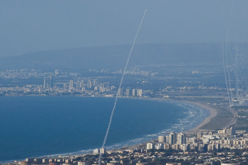 The Israeli Iron Dome air defense system fires to intercept rockets that were launched from Lebanon, in northern Israel, Monday, Sept. 23, 2024. (AP Photo/Baz Ratner)