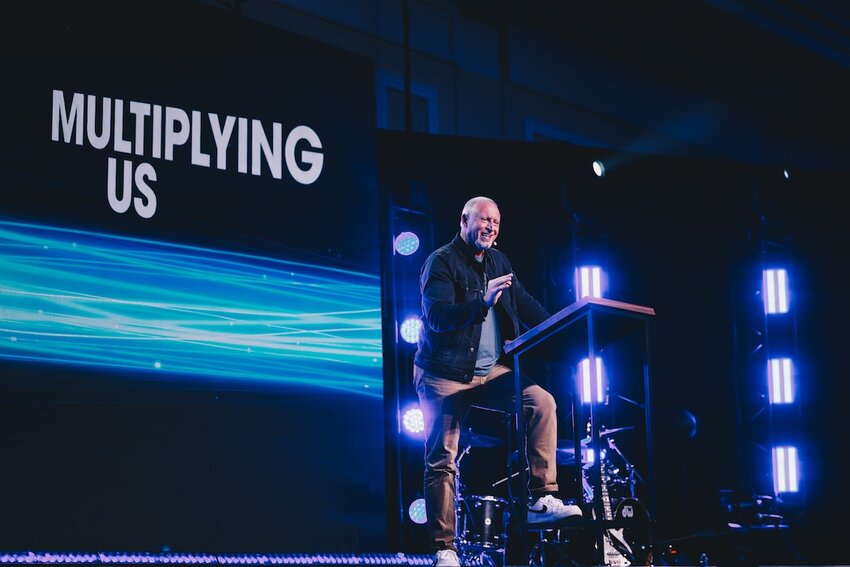 Send Network President Vance Pitman highlighted the “missionary task” during the opening session of the Send Network Gathering in Boston. (Photo/Send Network)