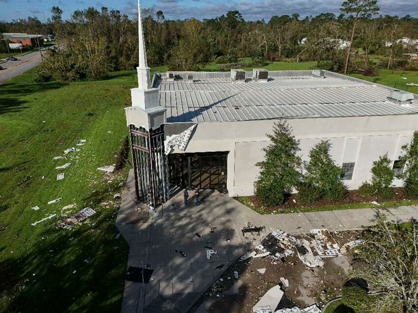 Union Cathedral is seen after Hurricane Helene tore through Valdosta, Ga., Friday, Sept. 27, 2024. (AP Photo/Mike Stewart)