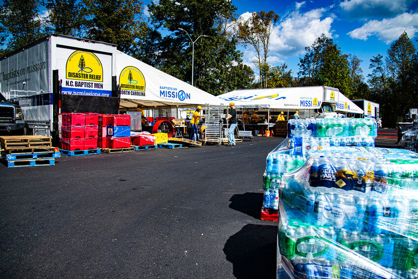 North Carolina Baptists on Mission ready supplies for distribution. Photo from Facebook/Baptists on Mission