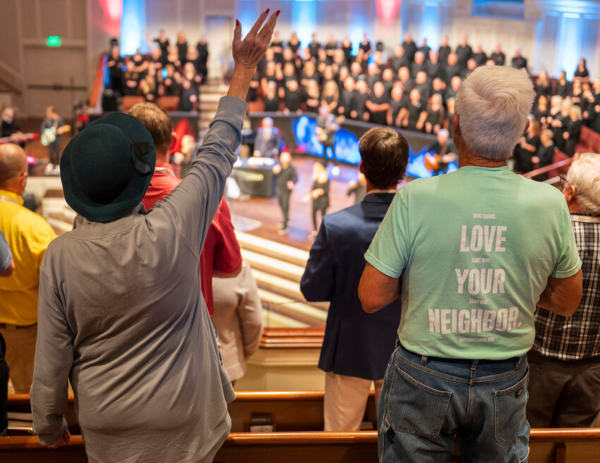 Attendees worship at the 202nd annual meeting of the Georgia Baptist Convention in Statesboro, Ga., Nov. 12, 2024. (Index/Henry Durand, File)