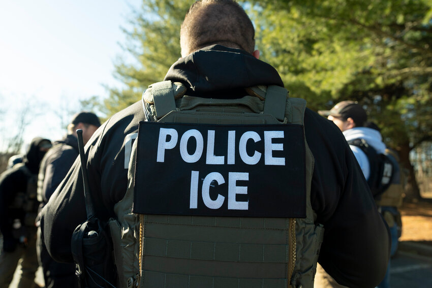 U.S. Immigration and Customs Enforcement Baltimore Field Officer director Matt Elliston listens during a briefing, Jan. 27, 2025, in Silver Spring, Md. (AP Photo/Alex Brandon, File)