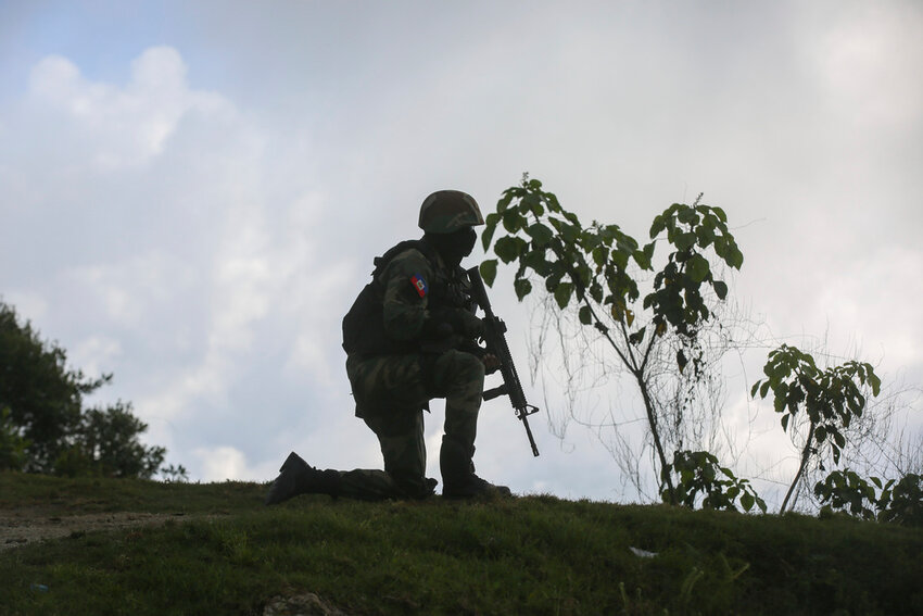 A soldier carries out an anti-gang operation in the Kenscoff neighborhood of Port-au-Prince, Haiti, Feb. 3, 2025. (AP Photo/Odelyn Joseph, File)