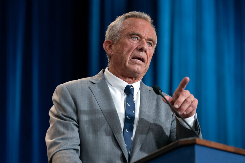 Health and Human Services Secretary Robert F. Kennedy Jr. speaks during a news conference on the FDA's intent to phase out the use of petroleum-based synthetic dyes in the nation's food supply, in Washington, Tuesday, April 22, 2025. (AP Photo/Jose Luis Magana)