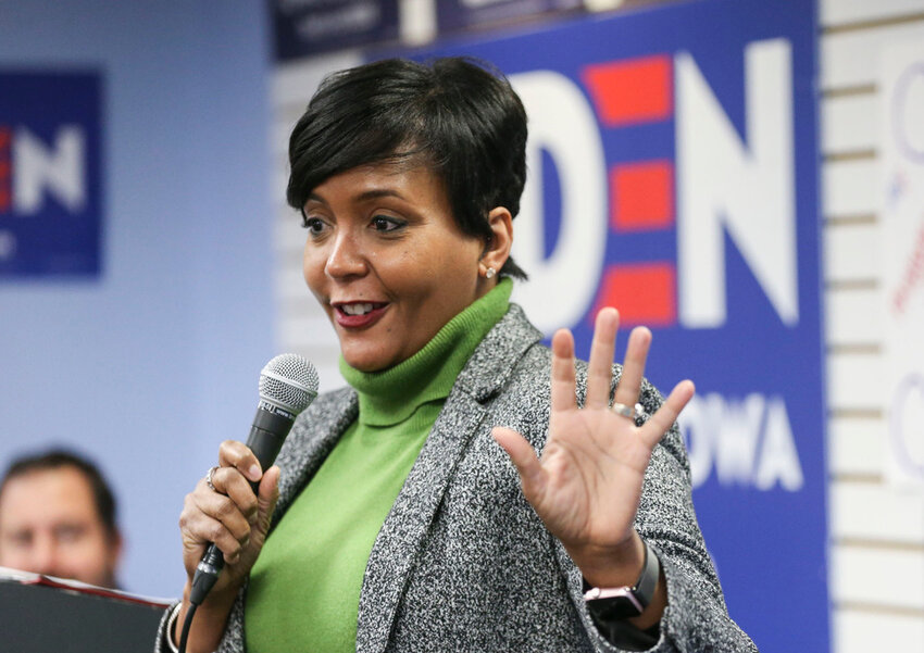Atlanta Mayor Keisha Lance Bottoms speaks in Cedar Rapids, Iowa. (Rebecca F. Miller/The Gazette via AP, File)