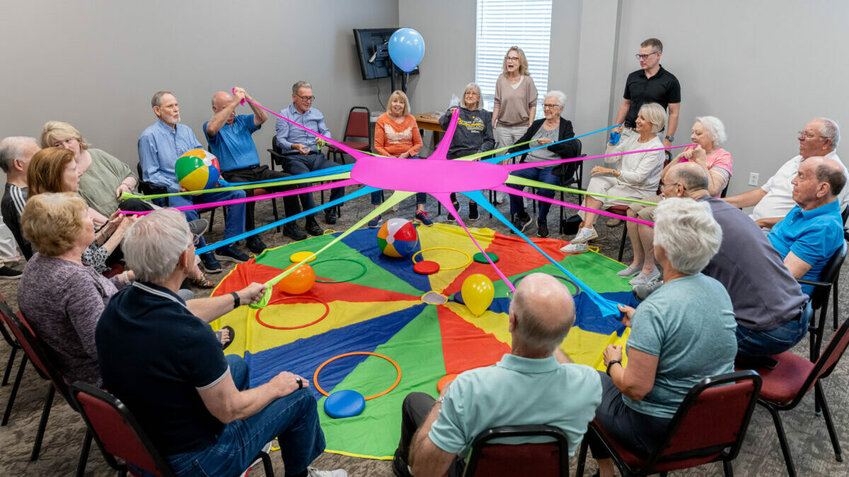 Activities like these have several goals: movement, working together, and having fun. The exercise time changes each week, but all include those aspects. (The Alabama Baptist/Tracy Riggs Frontz)