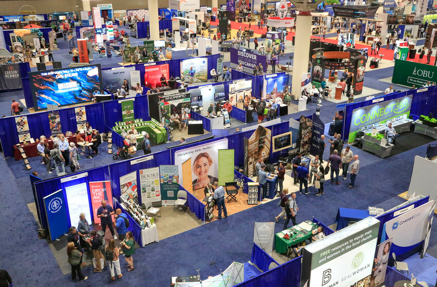 More than 250 exhibitors will be on site at the 2025 SBC Annual Meeting Exhibit Hall in Dallas. Thirty of them are part of a scavenger hunt, complete with major prizes. (Baptist Press/File photo)