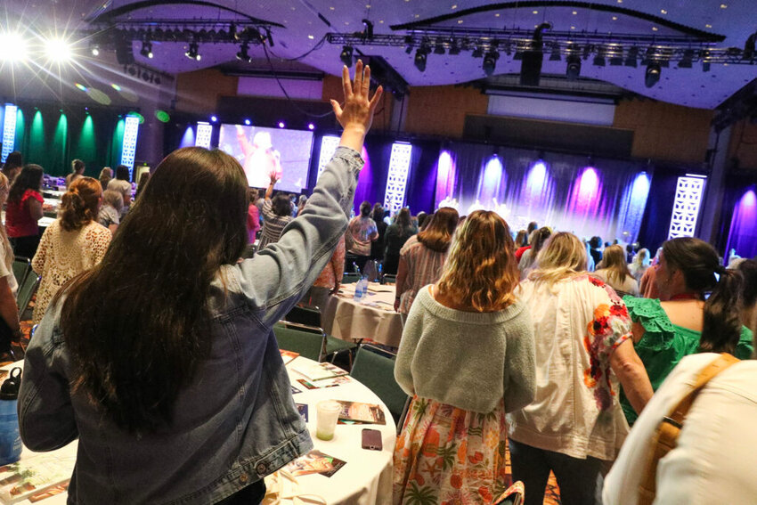 Women worship at the Women’s Session of the SBC Pastors’ Conference in Indianapolis in June 2024. (Baptist Press/File photo)
