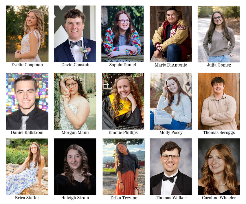 Combination photograph of students receiving Georgia Baptist Education Commission scholarships. (Individual photos provided by the students)