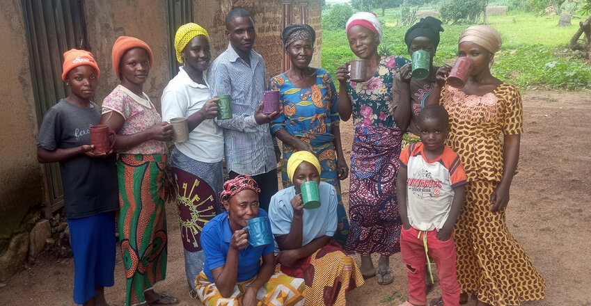 Residents of a Nigerian village drink soybean milk. This is the result of a soybean project at a Nigerian theology college that enhanced food intake and changed lives. (Photo/IMB)
