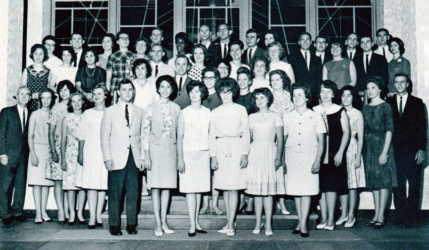 The first International Mission Board Journeyman class, who served from 1965 to 1967, poses for a photo. The initial class received training at the South Hampton campus of the University of Richmond. Ten of the Journeymen served in Nigeria. (Photo/IMB)