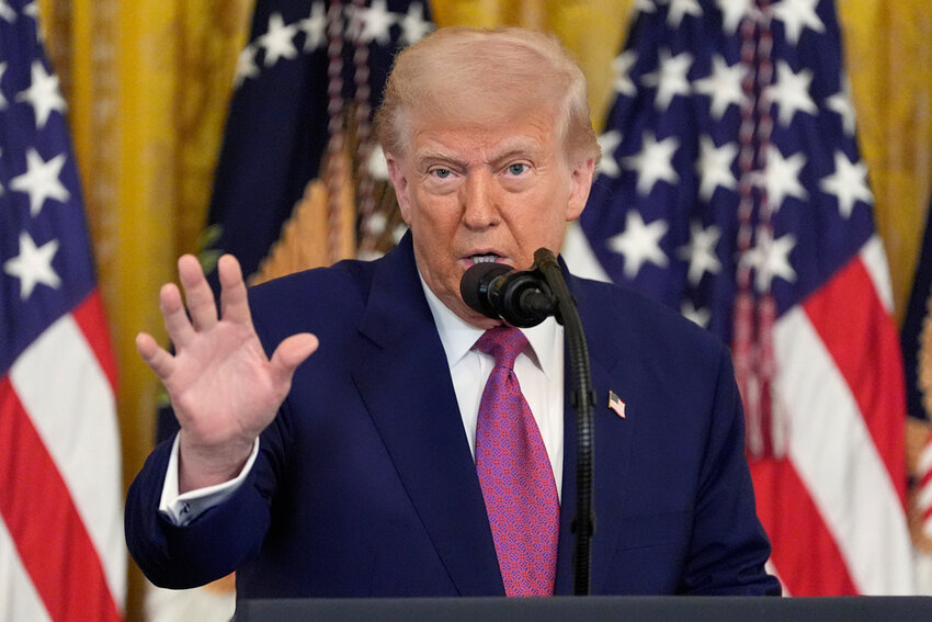 President Donald Trump speaks during an event in the East Room of the White House, Thursday, June 12, 2025, in Washington. (AP Photo/Alex Brandon)