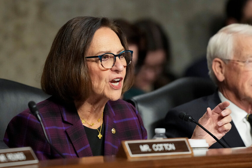 Sen. Deb Fischer, R-Neb., speaks during a committee hearing at the Capitol in Washington, Tuesday, Jan. 14, 2025. (AP Photo/Ben Curtis, File)