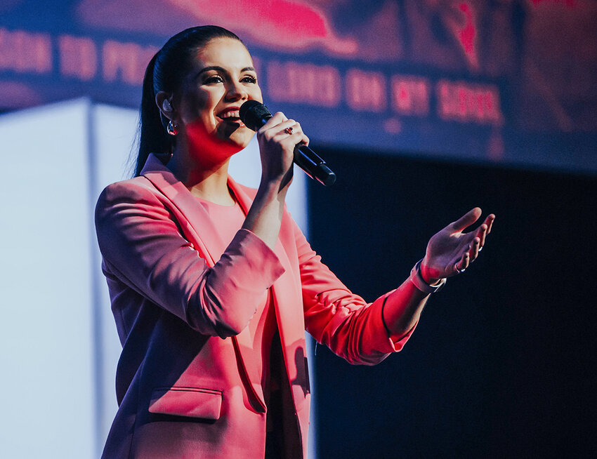 Audrey Kittila sings as a part of the worship team at First Baptist Church Alpharetta. (Photo/provided by Hayley Echols)