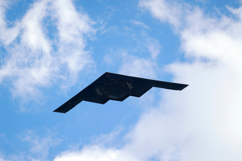 A B-2 stealth bomber. President Trump announced on Saturday that B-2 stealth bombers were used in strikes on Iranian nuclear facilities. (AP Photo/Jeff Roberson, File)