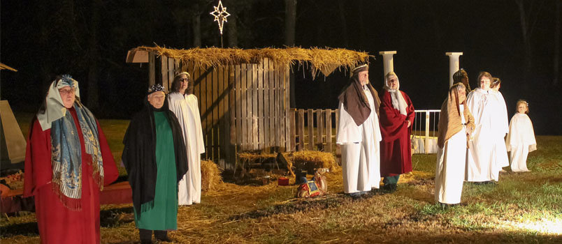 Sardis Baptist Church's outdoor nativity is becoming a tradition in the Palmetto community south of Atlanta.  JAMI WALL/Special