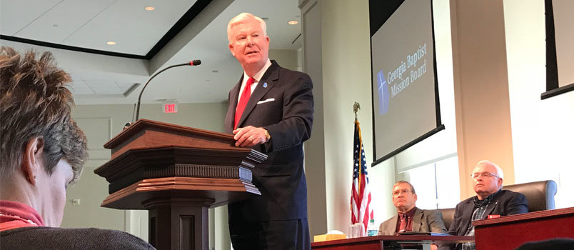 Executive Director J. Robert White announced this afternoon that he will retire effective Dec. 31. He celebrated his 25th anniversary with the Georgia Baptist Mission Board at the recent annual meeting in November.  JOE WESTBURY/Index