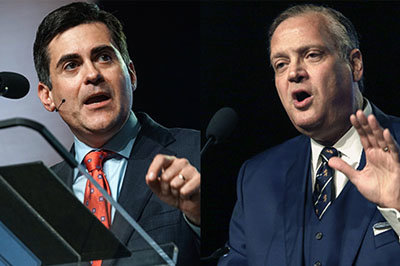 Ethics and Religious Liberty Commission President Russell Moore, left, and Southern Seminary President Albert Mohler, right, are two Southern Baptists voicing their concerns over the recent Revoice Conference, billed as an event centering on the plight of "LGBT Christians." BP/Special