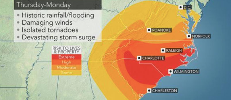 Latest forecasts predict Hurricane Florence is drifting south into Georgia; full impact is still unknown.  ACCUWEATHER/Special