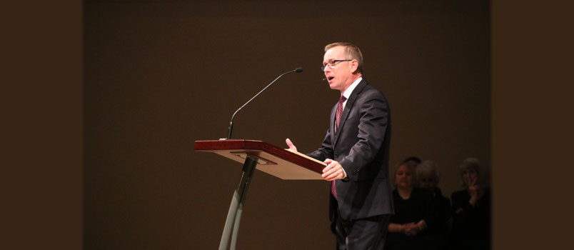 Georgia Baptist Convention President Mike Stone preaches at the Monday evening session in this file photo, filling in for Arkansas evangelist David Miller. SCOTT BARKELY/Index