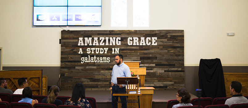 Luis Soto preaches to his church, Iglesia Bautista Gracia Eterna—Eternal Grace Baptist Church, which he planted in Salt Lake City. Soto is an Annie Armstrong Easter Offering 2019 Week of Prayer missionary who has a vision to see several churches launch out of his congregation. DALEY HAKE/NAMB