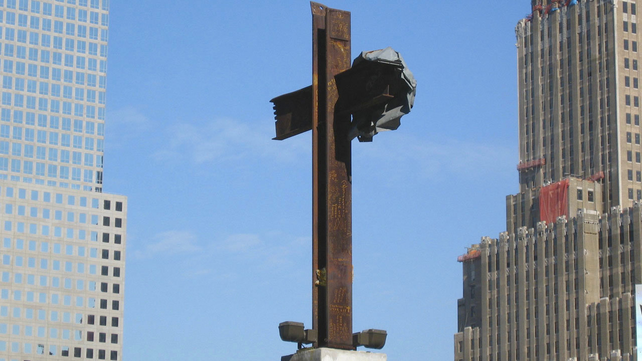 The Ground Zero cross, also known as the World Trade Center cross, is a formation of steel beams found among the debris of the World Trade Center after terrorist attacks on Sept. 11, 2001. The beams have been part of the National September 11 Museum since 2014. GETTY/Special
