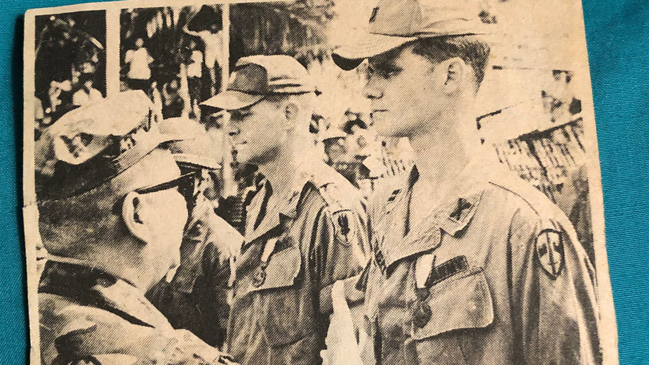 A newspaper clipping details David Tolbert's being awarded the Vietnamese Cross of Gallantry and the Silver Star for actions in Cambodia while serving in the U.S. Army during the Vietnam War. Tolbert, a member of Beech Haven Baptiist Church in Athens, would continue living out in service to others as a nurse and, most recently, a rescuer of hikers. DAVID TOLBERT/Special