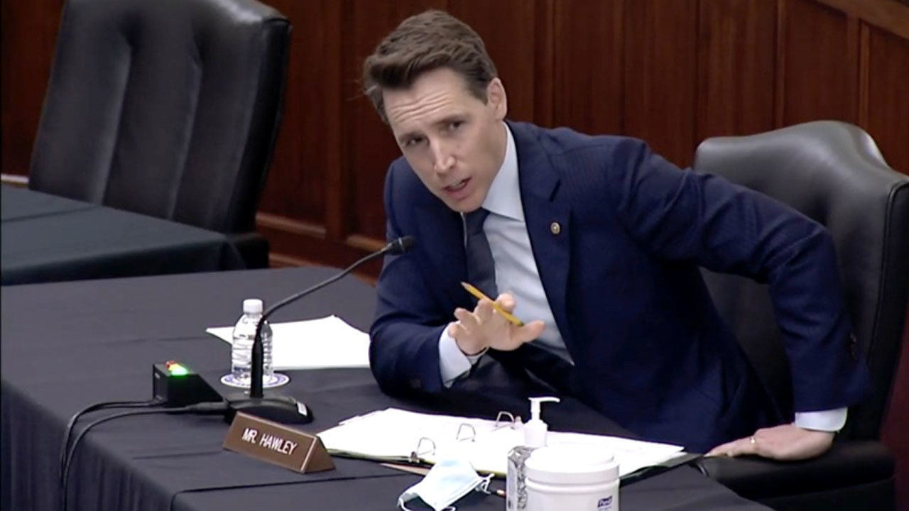 Sen. Josh Hawley, R-Mo., has called for a federal civil rights investigation of states that have continued during the coronavirus (COVID-19) pandemic to place strict limitations on religious gatherings while permitting massive protests of the police killing of George Floyd. Screen capture from hawley.senate.gov
