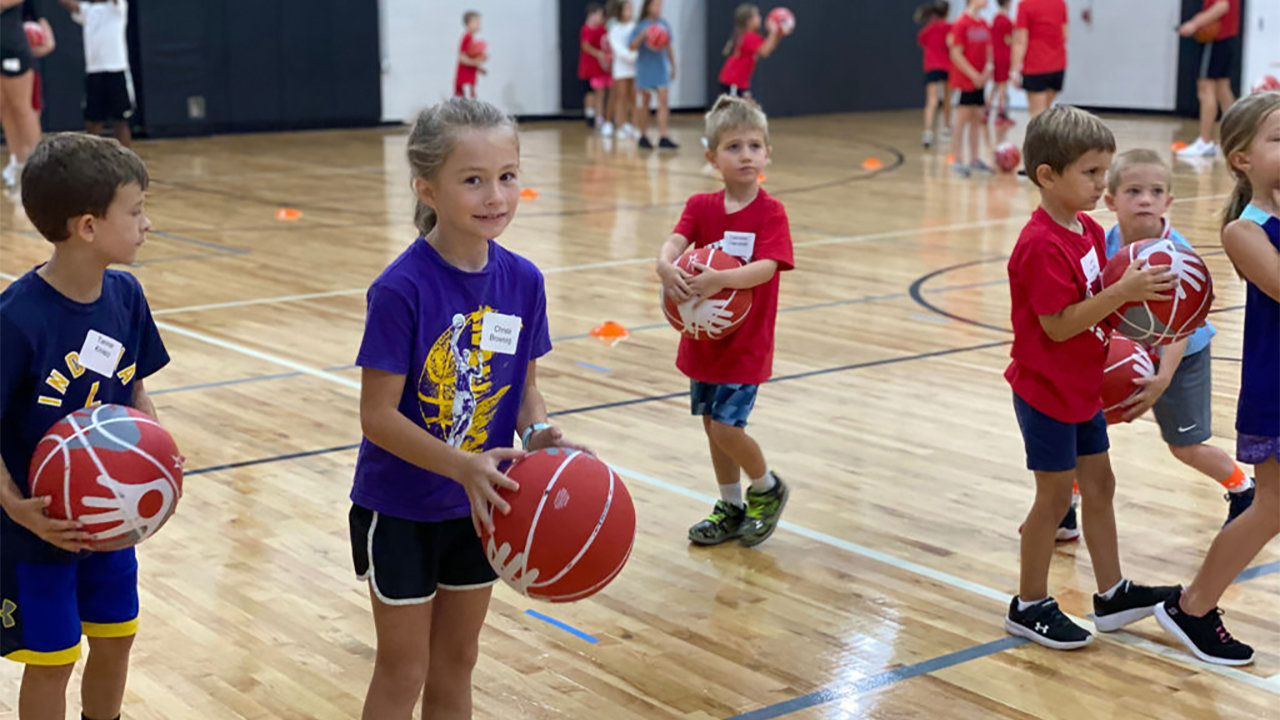 Pandemic protocols for First Baptist Alpharetta's summer basketball camps included no parents in the gym and social distancing during twice-daily devotions and prayers. FBC ALPHARETTA