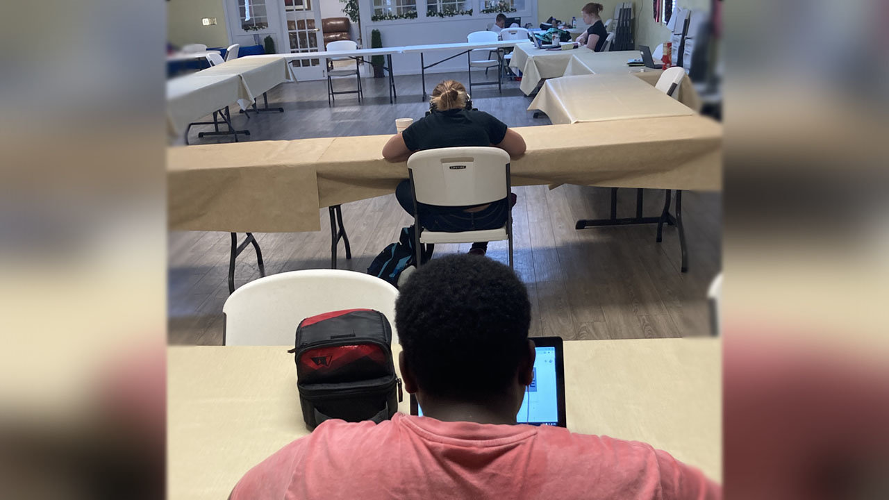 Students from area schools do their work courtesy of the upgrade Wi-Fi at First Baptist Church of High Falls. FBCHF/Special