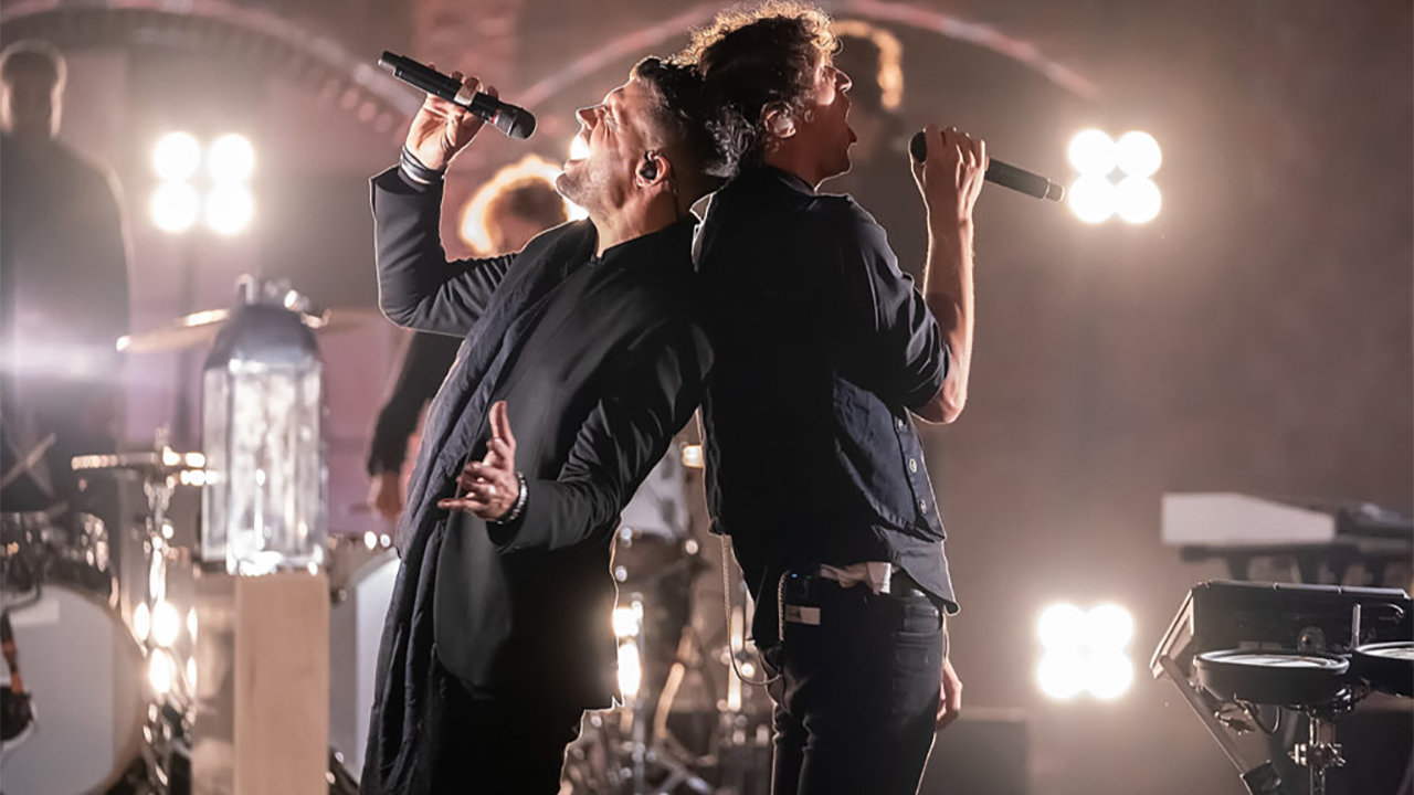 for KING & COUNTRY performs onstage for the 2020 Dove Awards. Photo by Don Claussen/Trap The Light Photography for Dove Awards
