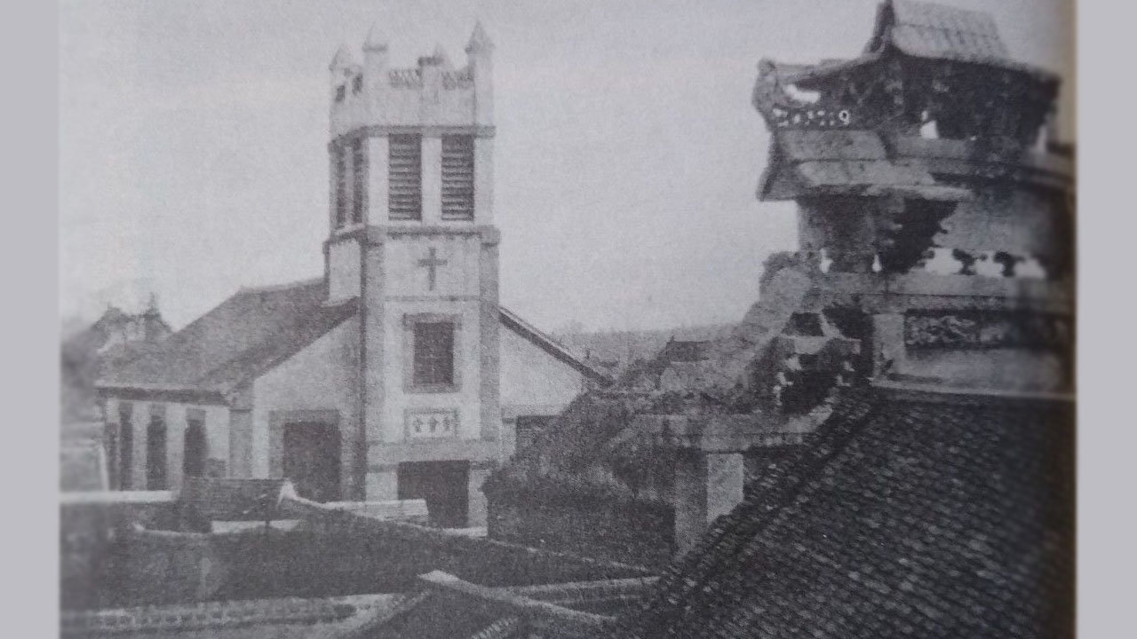 “The New Lottie Moon Story” by Catherine B. Allen provides this photo of what it called Monument Street Baptist Church in Tengchow. Tengchow later would become known as Penglai and Monument Street Church as Wulin Shenghui Church Lottie Moon worshipped at the church from 1873-1912 while serving as a missionary to China. Photo courtesy of Cartersville First Baptist Church