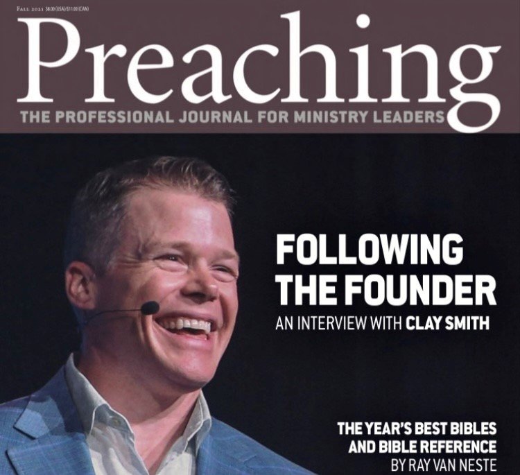 Clay Smith is shown on the cover of the fall issue of Preaching Magazine.