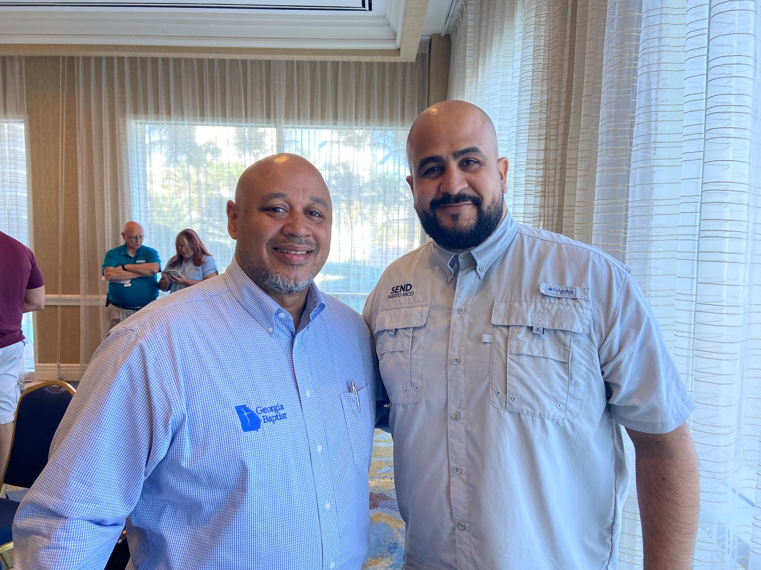 Samuel Ayala, left, poses with Felix Cabrera, executive director of the Puerto Rico Baptist Convention during a vision trip last month.