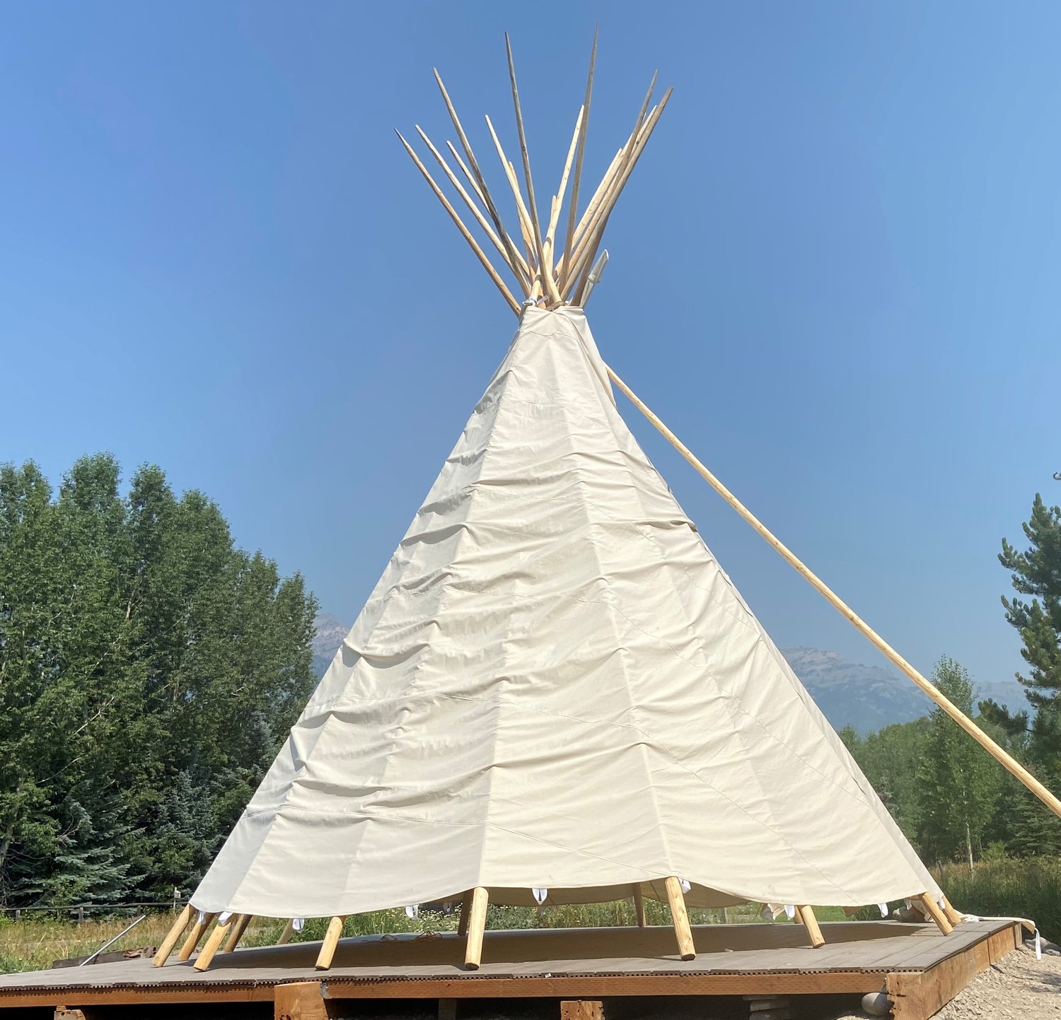 A teepee built by volunteers from Christ Place Church in Georgia is now part of the campus at Jackson Hole Bible College. (Photo/Barry Pullen)