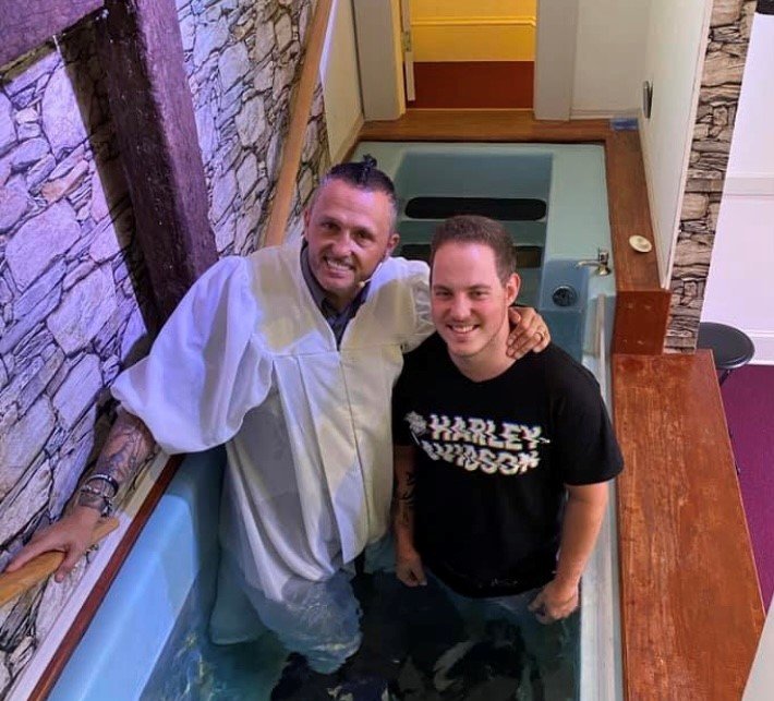 Change Church Pastor T.J. Boyd, left, has baptized lots of new believers since his arrival in Grantville, Ga.