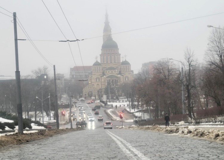 Snow and ice alongside roads are the wintertime norm in the Ukraine.